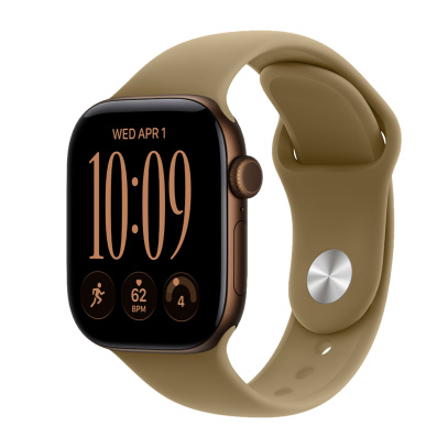 Apple Watch Series 12, 46 мм корпус из алюминия цвета «Dark Bronze», ремешок Sport Band размера M/L цвета «Olive»