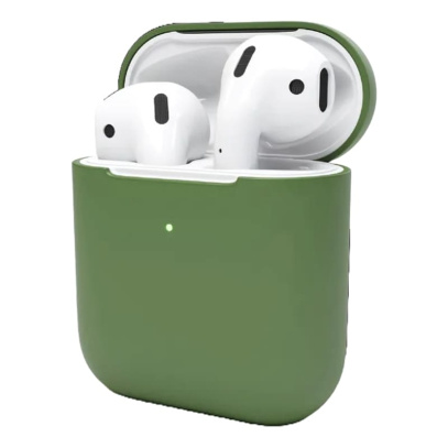 Чехол для Apple AirPods 1/2 Silicone Case Green, зеленый