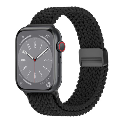 Ремешок для Apple Watch 42/44/45/49 mm WiWU Nylon Braided Magnetic (Wi-WB004) Чёрный