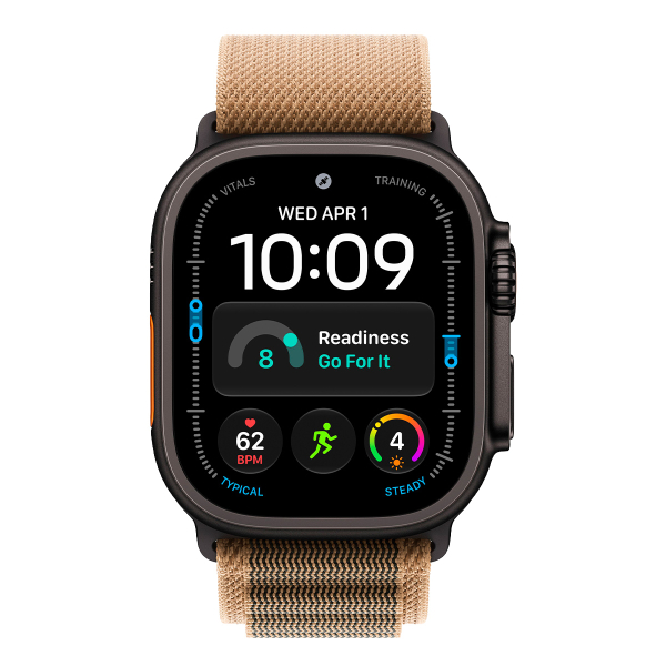 Apple Watch Ultra 4, 49 мм корпус из титана цвета «Black», ремешок Alpine Loop цвета «Desert» размера L