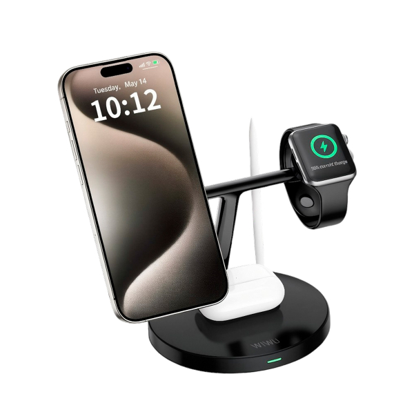 Беспроводная зарядная станция WiWU Magnetic Cableless Charger 4в1 (Wi-W032)