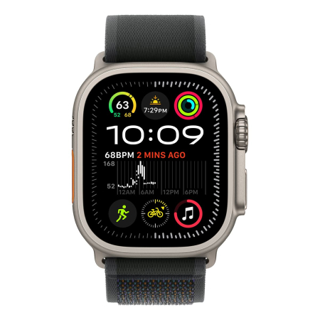 Apple Watch Ultra 2 (2024), 49 мм корпус из титана цвета «Natural», ремешок Trail Loop размера M/L цвета «Black»