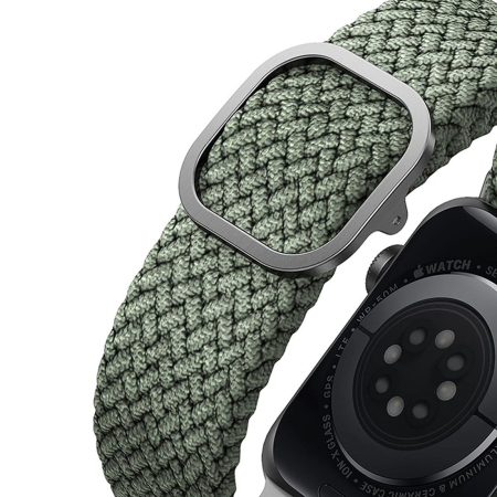 Ремешок для Apple Watch 41/40/38 mm UNIQ ASPEN Strap Braided Green, зелёный