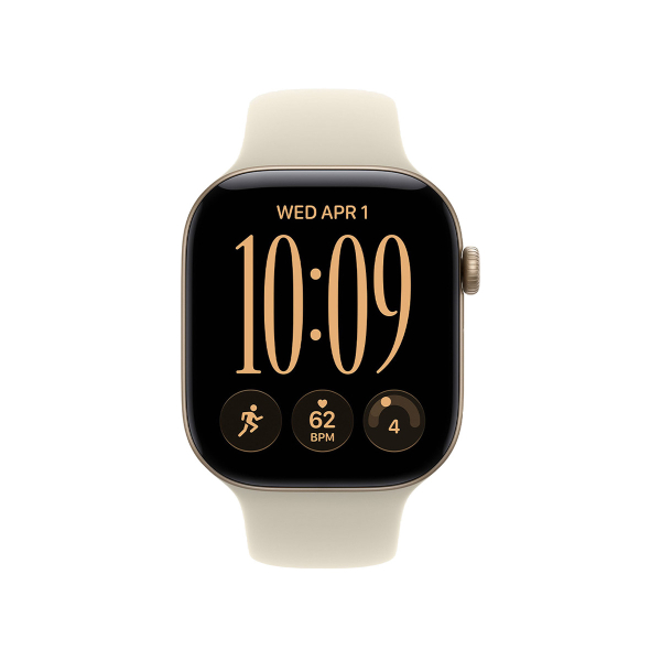 Apple Watch Series 12, 42 мм корпус из алюминия цвета «Light Gold», ремешок Sport Band размера S/M цвета «Sand»