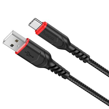 USB кабель hoco. Anti-Bending разъем Type-C, 1 м (X59) Черный