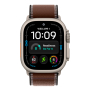 Apple Watch Ultra 4, 49 мм корпус из титана цвета «Natural», ремешок Trail Loop цвета «Dark Umber» размера S/M
