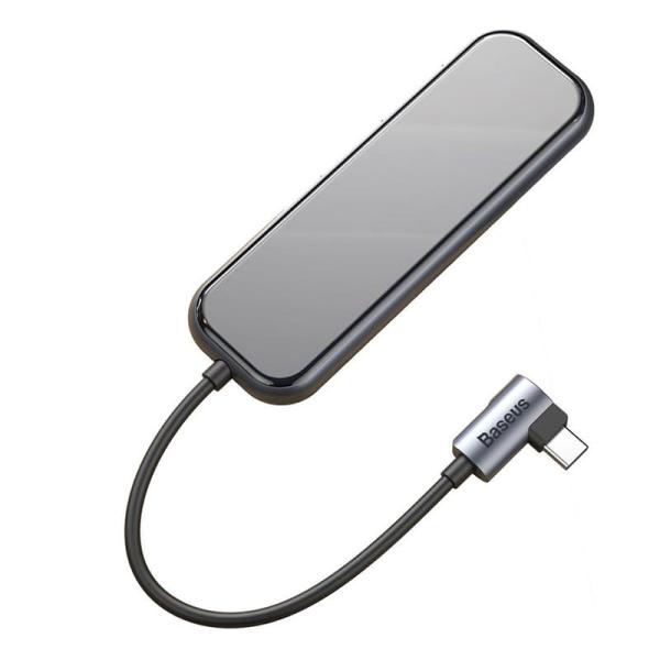 Переходник Baseus для MacBook HUB Multifunctional (Type-C to 4xUSB3.0+PD) (CAHUB-EZ0G) Deep Grey, тёмно-серый