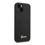 Чехол Guess для iPhone 14 Plus Liquid silicone Gold metal logo Hard (GUHCP14MSLSMK) Чёрный