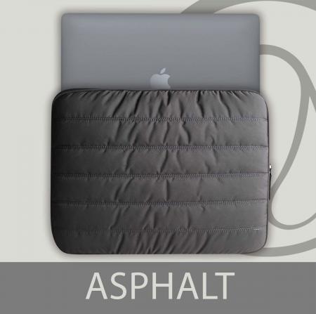 Чехол для Macbook Air/Pro 13 (18/20) Bustha Puffer Sleeve Nylo/Leather (BST755249) Asphalt