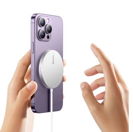 Беспроводное зарядное устройство Baseus Simple Mini3 Magnetic Wireless Charger 15W CCJJ040012 (BS-W529) White, белый