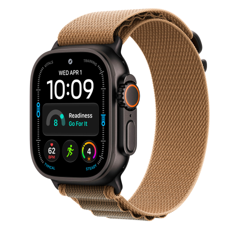 Apple Watch Ultra 4, 49 мм корпус из титана цвета «Black», ремешок Alpine Loop цвета «Desert» размера S