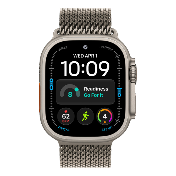 Apple Watch Ultra 4, 49 мм корпус из титана цвета «Natural», ремешок Titanium Milanese Loop цвета «Natural» размера M