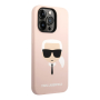 Чехол Karl Lagerfeld для iPhone 14 Pro с MagSafe Liquid silicone Karl's head Hard (KLHMP14LSLKHLP) Розовый