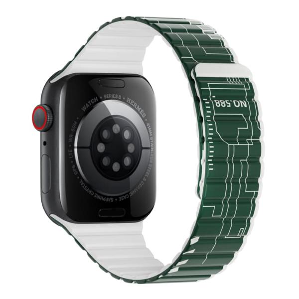 Ремешок для iWatch на 42/44/45/49 мм WiWU Smart Magnetic Silicone (Wi-WB010) Green+Gray