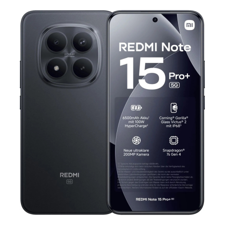 Xiaomi Redmi Note 15 Pro+ 5G 12/256Gb Midnight Black, чёрный