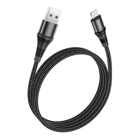 Кабель hoco. USB – Lighting, 2.4A, 1 м (X50) Черный