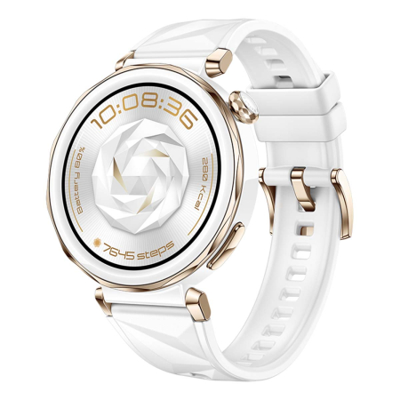 Умные часы HUAWEI Watch GT 5 Pro White, 42 мм, цвет корпуса белый/золотой, цвет ремешка белый