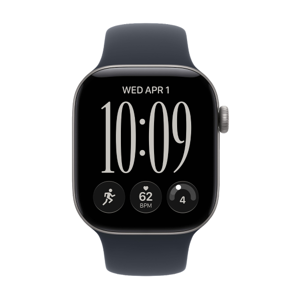 Apple Watch Series 12, 46 мм корпус из алюминия цвета «Space Gray», ремешок Sport Band размера S/M цвета «Navy Blue»