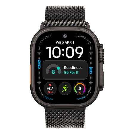 Apple Watch Ultra 4, 49 мм корпус из титана цвета «Black», ремешок Titanium Milanese Loop цвета «Black» размера S