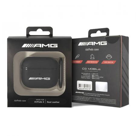 Чехол AMG для Airpods 3 Genuine leather with stamped logo (AMA3SLWK) Черный
